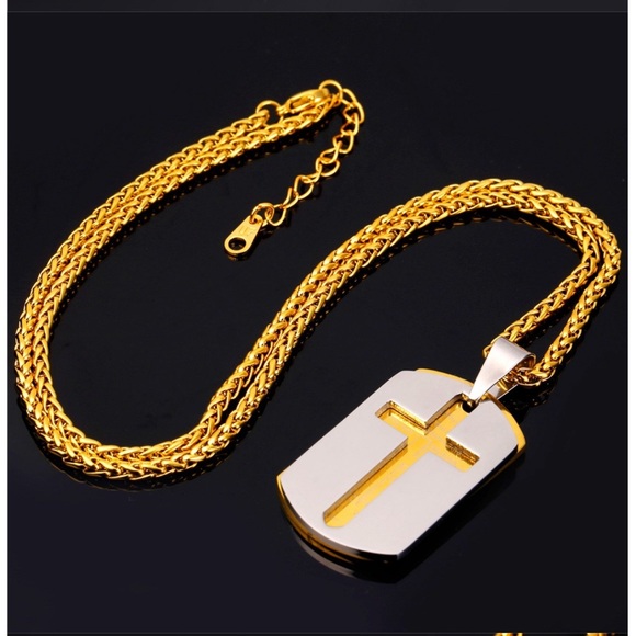 New 18K gold cross necklace - Picture 1 of 5